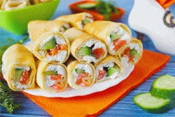 Млинці з лососем та вершковим сиром